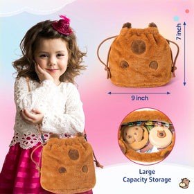 Ditucu Strawberry Capybara keychains and bag set ideal for little backpacks.