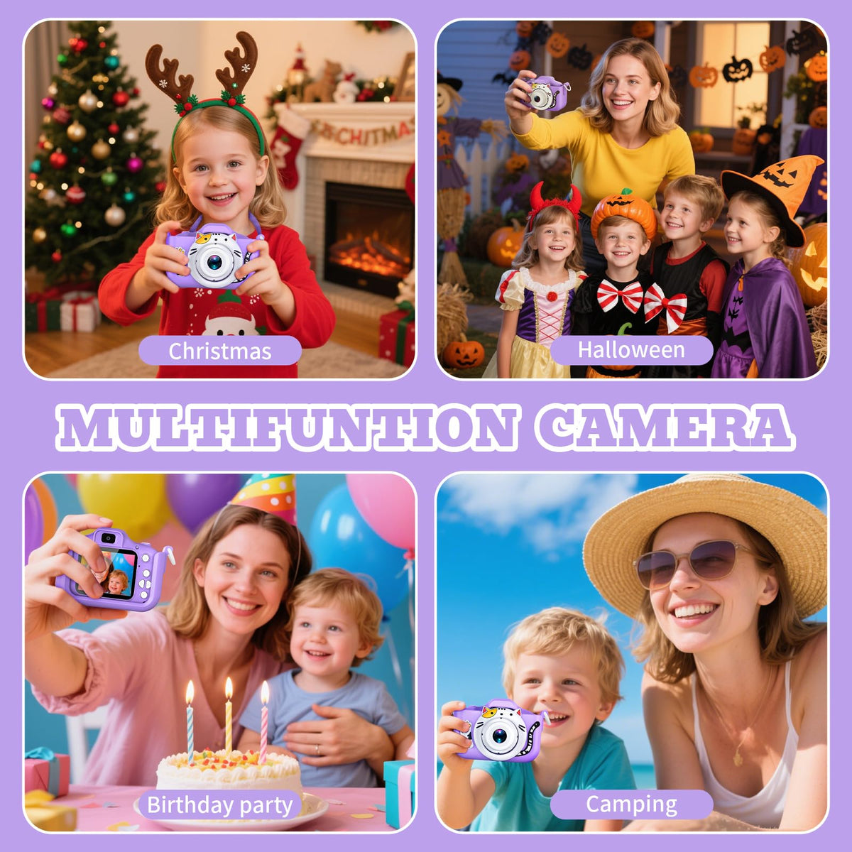 DITUPAN Kids Camera 48MP lens delivers crisp photos and videos