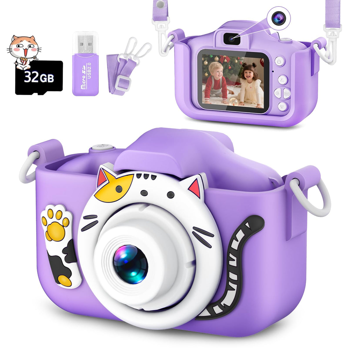 DITUPAN Kids Camera front view showcasing portable design for adventures