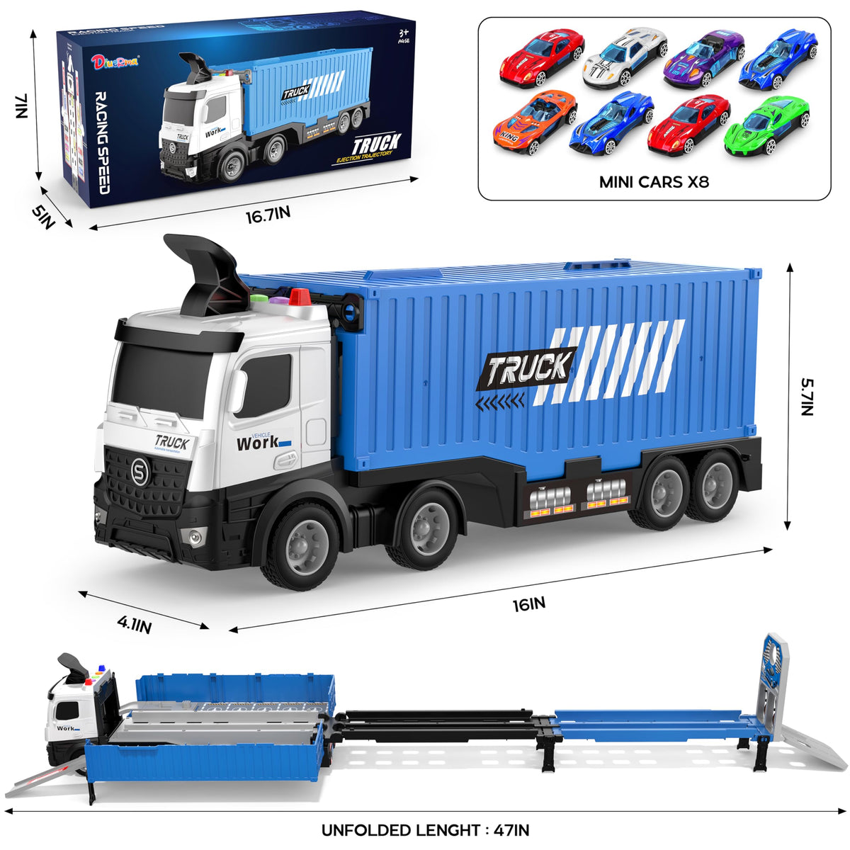 Diuerma eight-pack die-cast race cars ready for fast friendly racing.