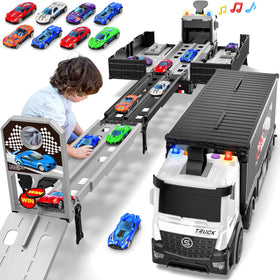 Diuerma carrier truck race track foldable 3-layer setup for on-the-go play
