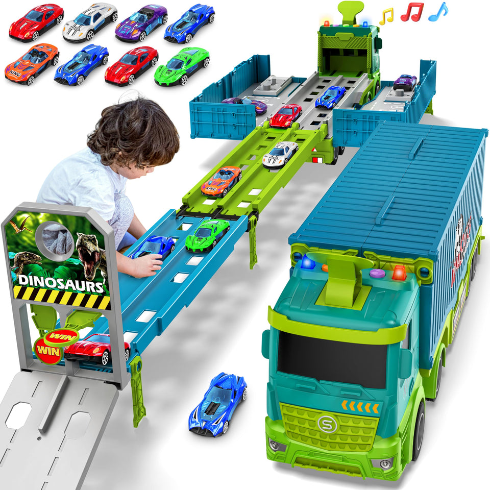 Diuerma carrier truck race track foldable 3-layer setup enhances portable playtime