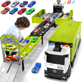 Diuerma carrier truck race track foldable design for easy storage and on-the-go play