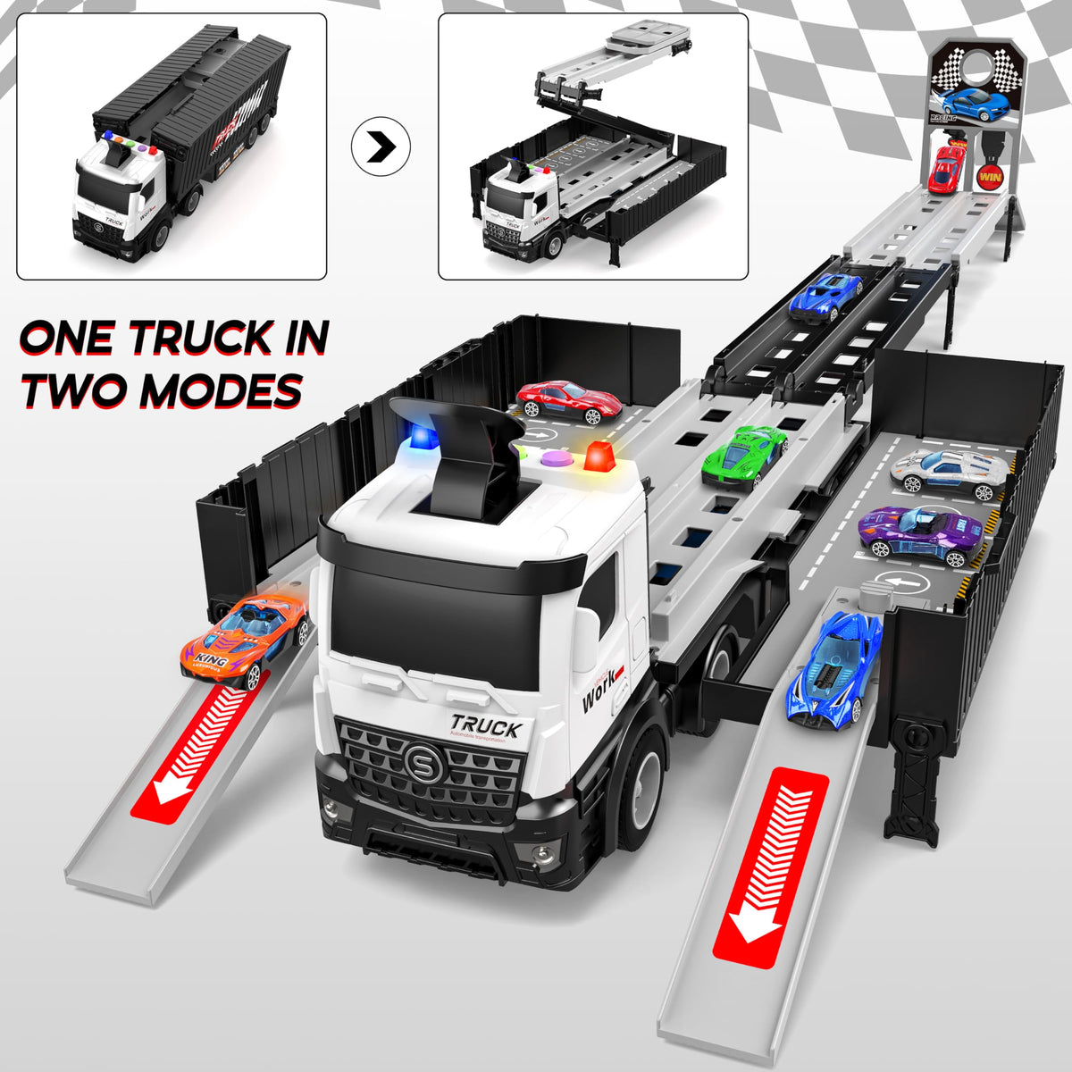 Diuerma storage compartment helps organize eight cars after play
