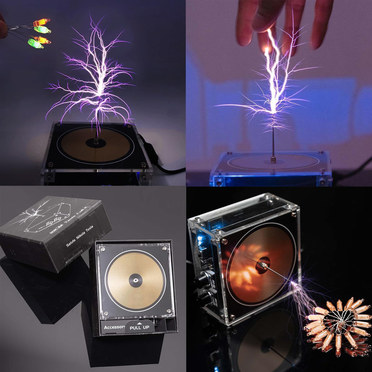 Divvlur desktop Tesla coil fits compact spaces for demos.