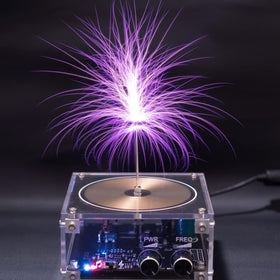 Divvlur Tesla Coil lightning mode with discharge needle creates dramatic visuals.