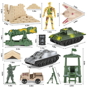 Divwa Army base with tanks and trucks for dynamic play scenarios.