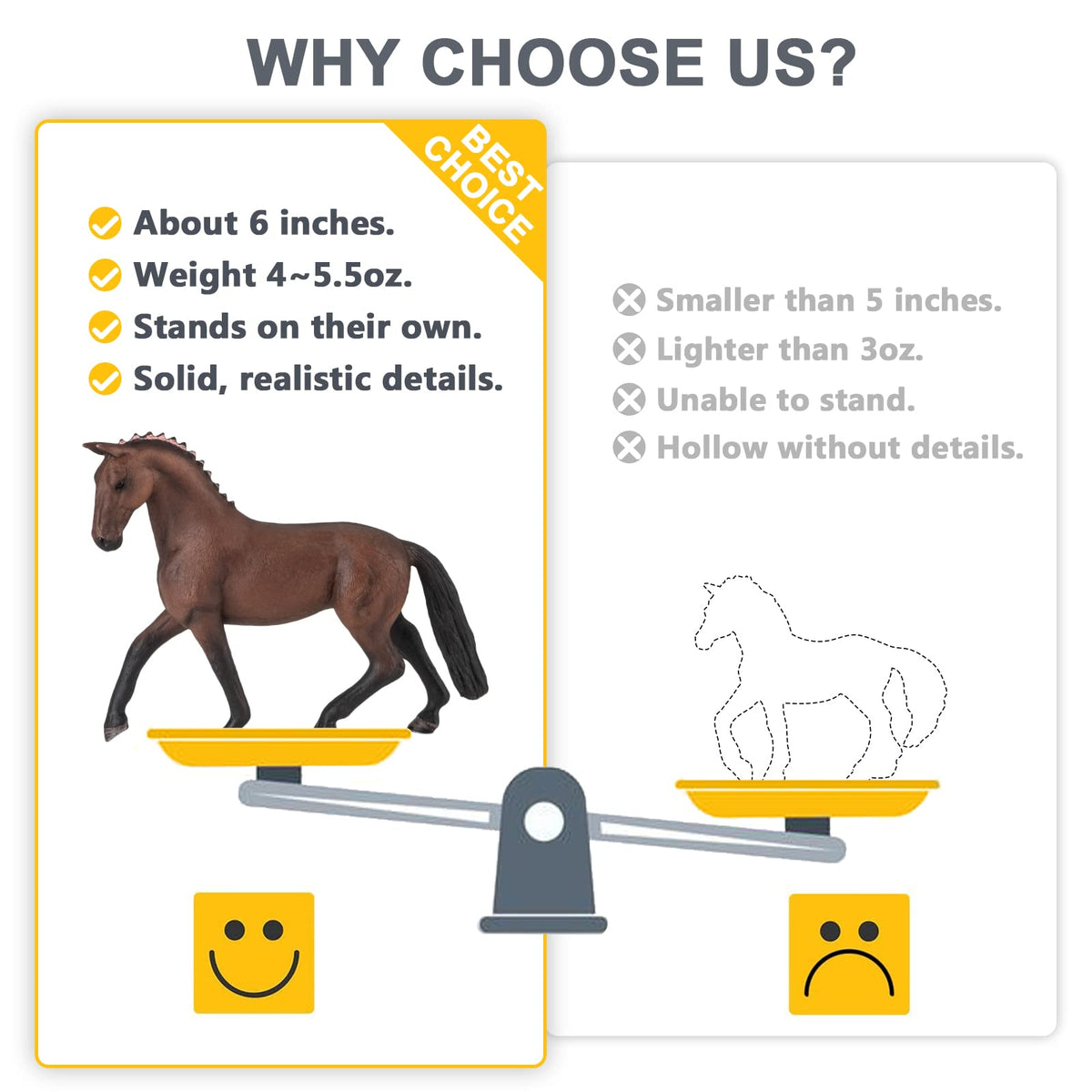 Divwa quarter horse figure shows detailed texture for tactile play