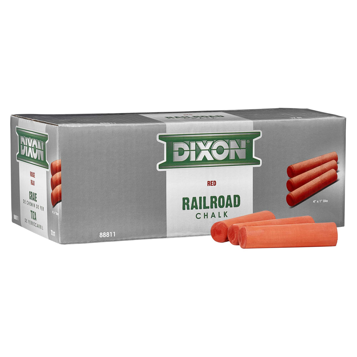 Dixon railroad chalk red 72-pack box for bright, easy-to-see surface marks.