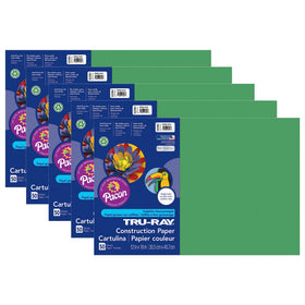 Tru-Ray Holiday Green 12x18 paper, durable and vibrant for crafts.