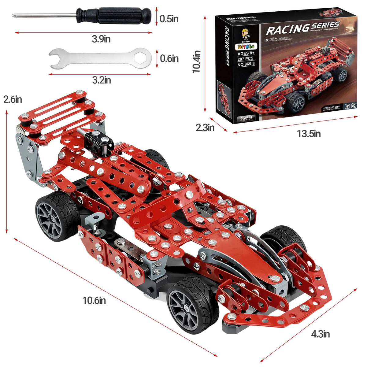 DIYBee metal model car kit illustrated manual image guiding confident beginners