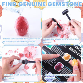 DIYDEC Easter gemstones inside eggs reveal real treasures for budding geologists.