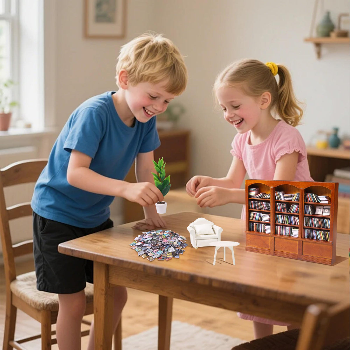 DIYDEC Mini Bookshelf anxiety interactive shelf invites tactile play.