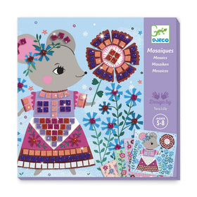 DJECO Lovely Pets art board ready for sparkling sticker mosaic creativity.
