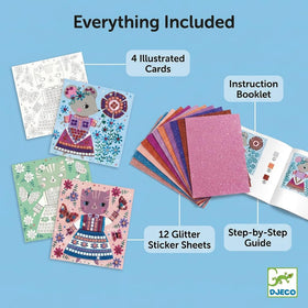 DJECO Lovely Pets dog card features wagging pup for colorful craft.
