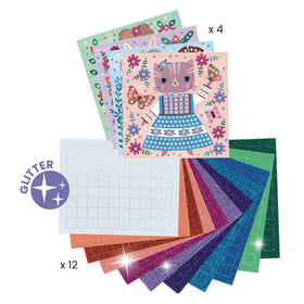 DJECO Lovely Pets glitter foam sheets provide shimmering accents.