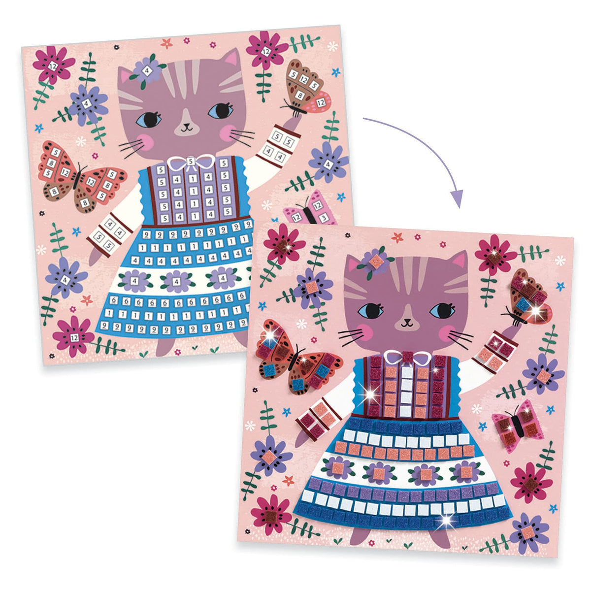 DJECO Lovely Pets mouse card sparks curious, creative mosaic assembly.