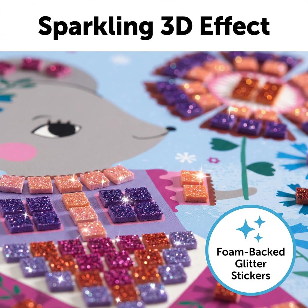 DJECO Lovely Pets sticker sheets with glitter foam enable vibrant pet portraits.