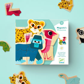 DJECO Mix & Match Animal Magnets: durable wooden construction withstands repeated play.