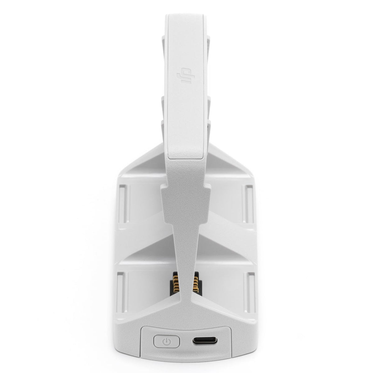 DJI 65W Portable Charger connected to hub enabling parallel charging of two batteries.