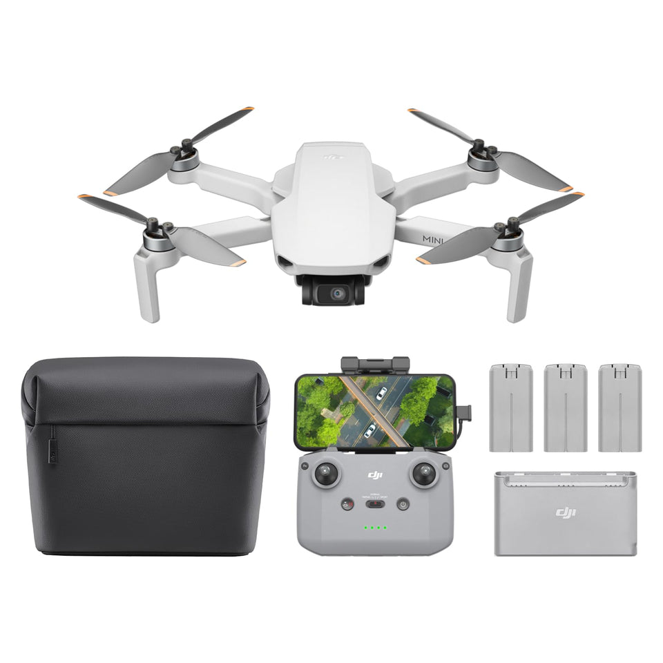 DJI Mini 4K Fly More Combo package with accessories for extended shoots.