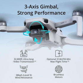 DJI Mini 4K under 249 g design is portable and easy to carry.