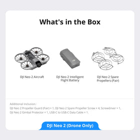 DJI Neo 2 package includes battery and accessories.