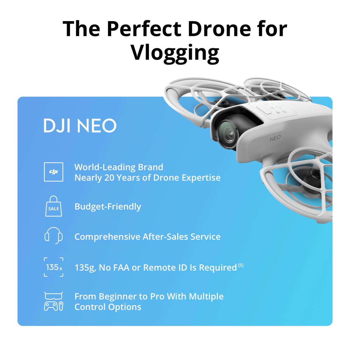 DJI Neo propeller guards enable confident indoor flights.