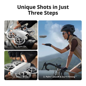 DJI Neo subject-tracking keeps you centered for smooth footage.