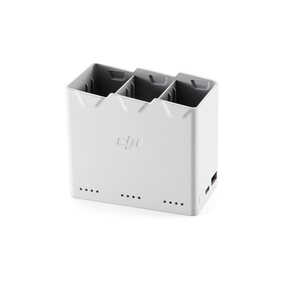 DJI Two-Way Charging Hub front view for organized battery charging.
