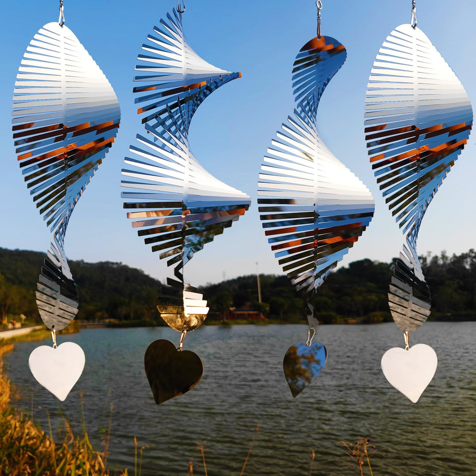DJUAN Bird Deterren 3D mirror fishbone disc reflecting light to deter birds from patios