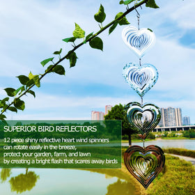 DJUAN Bird Deterrent Wind Spinner for outdoor gardens.