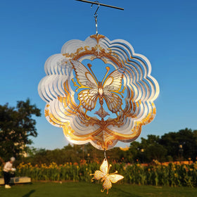 DJUAN Butterfly Wind Spinner epoxy-coating resists weather and rust while adding colorful sparkle.