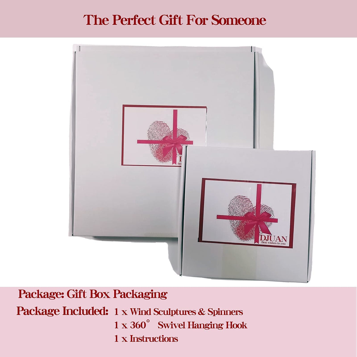 DJUAN easy-install angel wind spinner for indoor or outdoor
