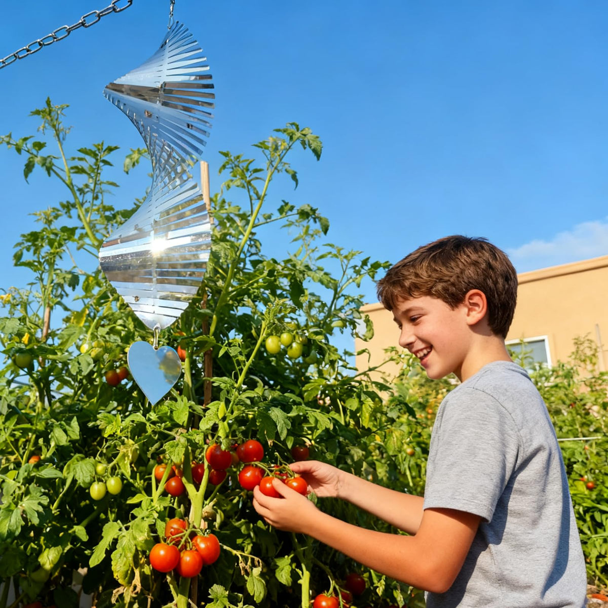 DJUAN reflective bird deterrent helps protect crops and fruit trees.