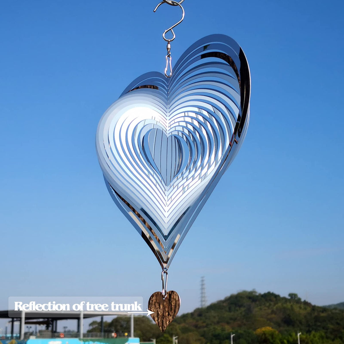 DJUAN metal heart wind spinner decor enhances garden aesthetics with sparkle