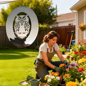 DJUAN yard art decor outdoor blends with garden while deterring birds.