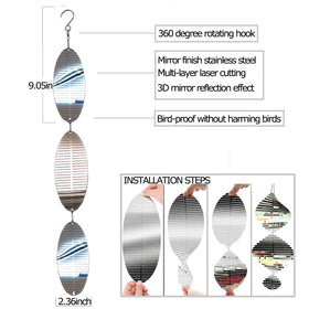 DJUAN yard and farm bird-repellent spin adds visual interest while deterring pests