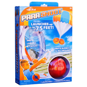 Djubi Parashoot launcher ready for outdoor backyard play.