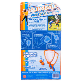 Djubi Slingball Freestyle floats on water for poolside and beach play.