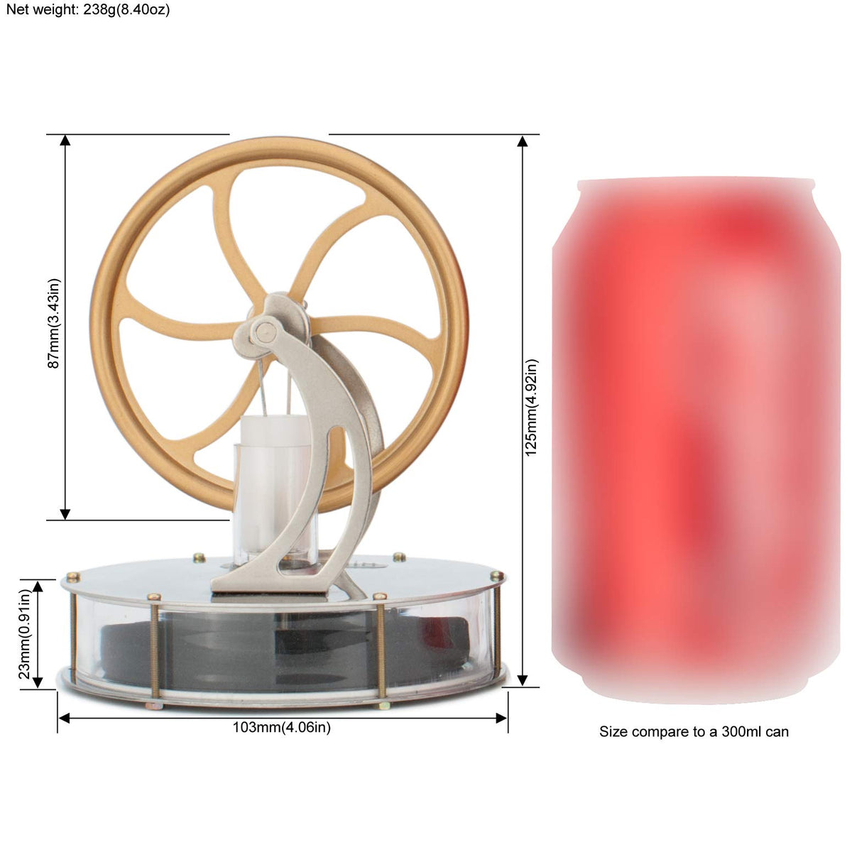 DjuiinoStar classroom demonstration of Stirling engine showcases physics learning.