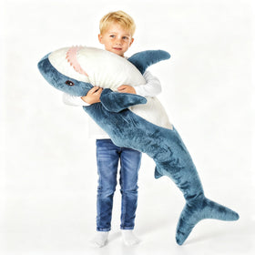 Djungelskog giant shark plush 39 inches for cuddles and decor.