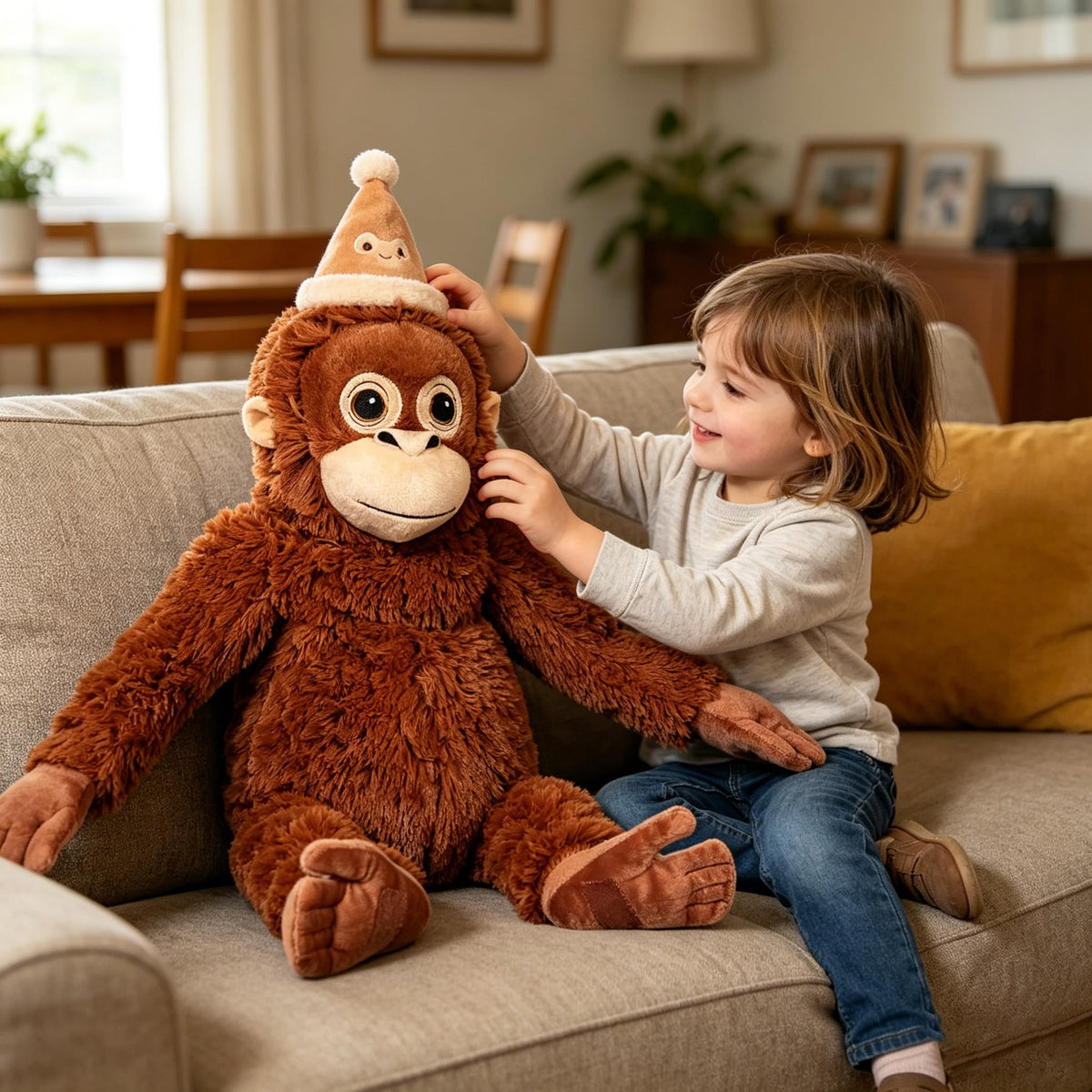 Djungelskog Punch Monkey plush full body, ideal for comforting hugs