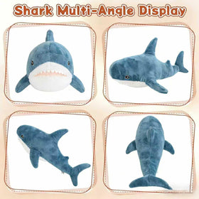 Djungelskog ultra-soft shark plush provides cozy hugs at home.