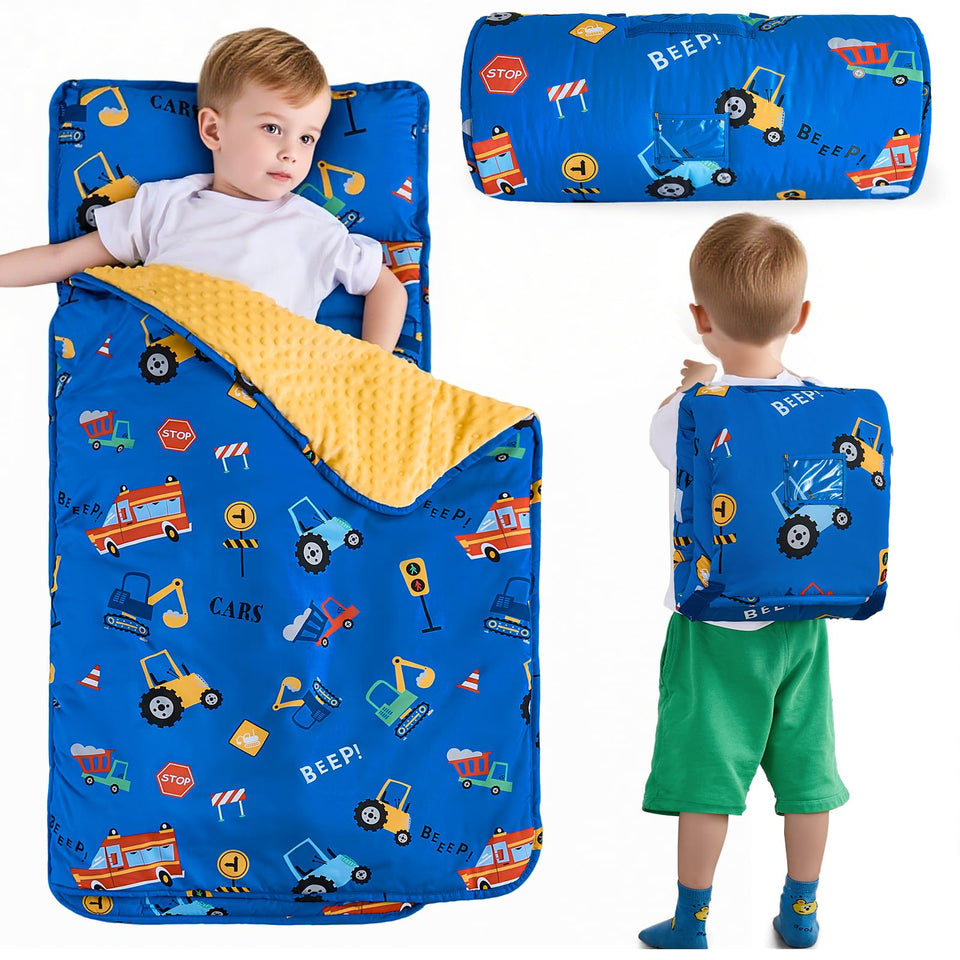 DJY Toddler Nap Mat rolled for easy transport and storage