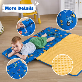 DJY Nap Mat strap and carry handles enable quick daycare setup