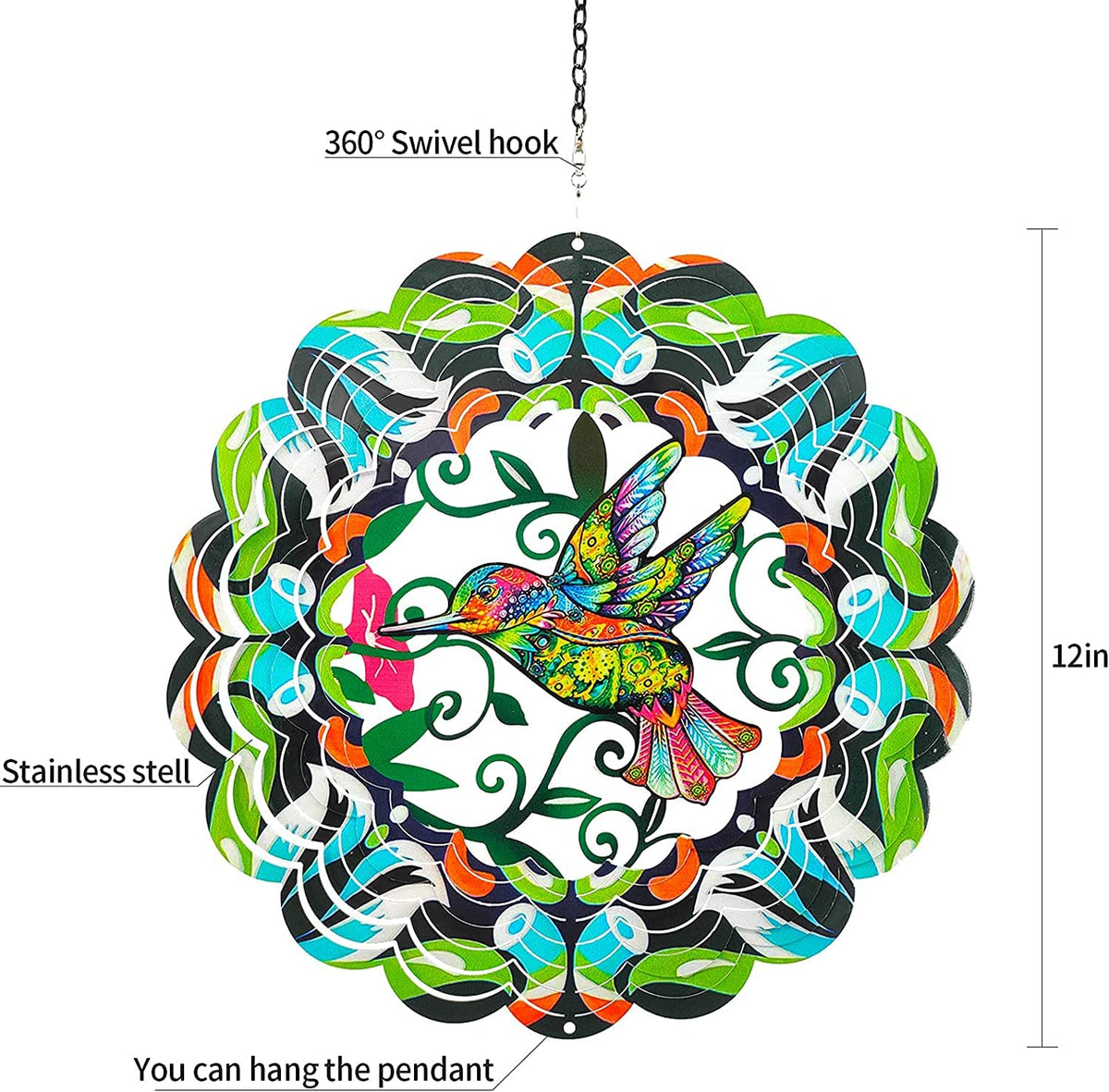 DKJOCKY hummingbird wind spinner gift-ready ornament for garden lovers.