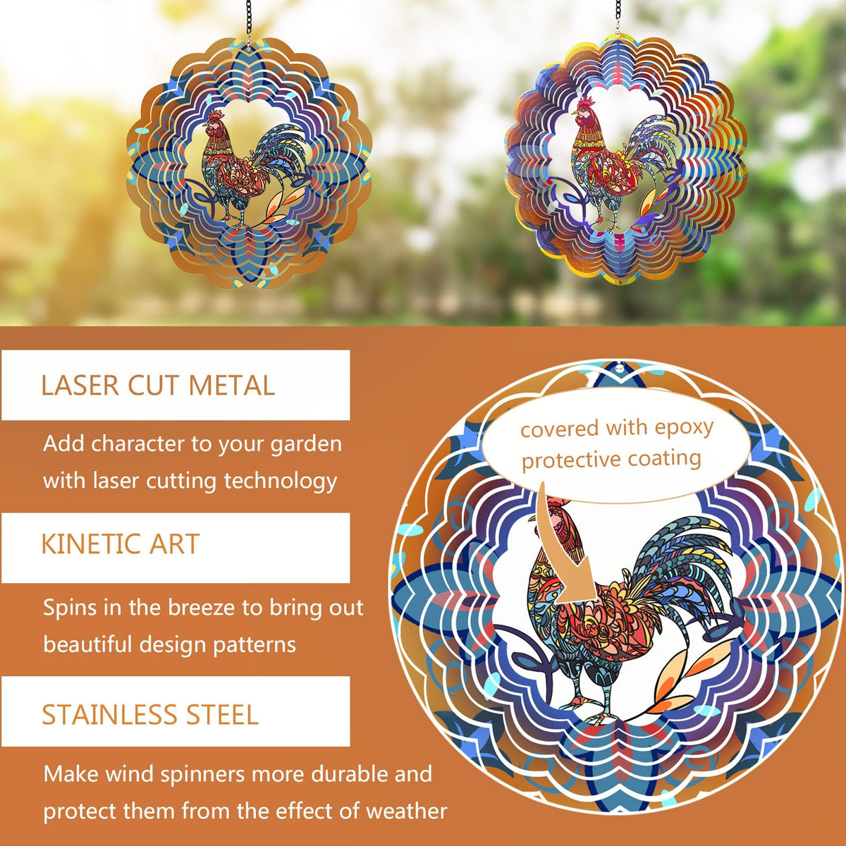 DKJOCKY wind spinner spins smoothly thanks to laser-cut precision