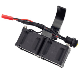 DKKY RC fan powered by 8-12V with breaker safe shutoff for safe operation.