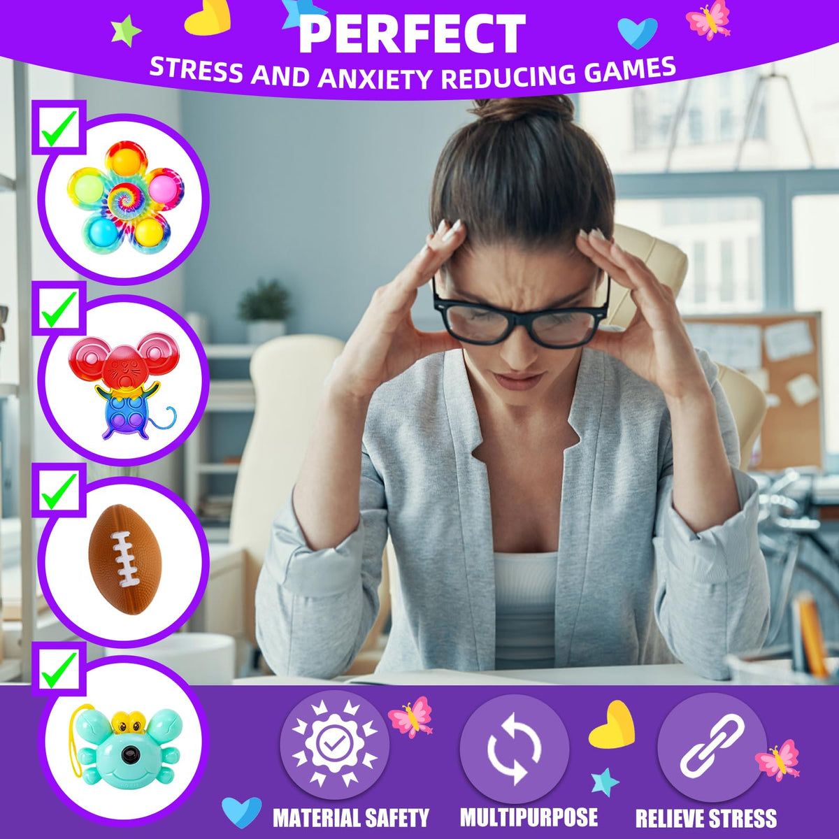 DKZ pop bracelet fidget spinners versatile for anxiety relief and on-the-go fun.